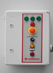 cormak dcv8900tc dust extractor close up of control panel
