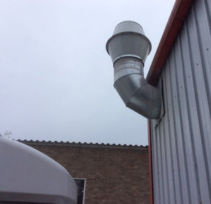 pvc cowl with exhaust extraction spray booth